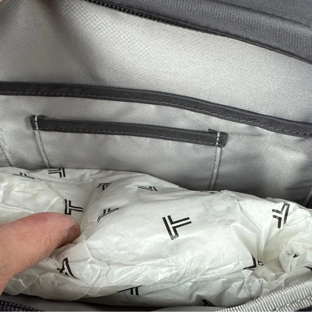 Tumi Voyageur Carson Backpack. Iron (Gray) with Black Leather Trim - Picture 10 of 14